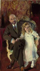 Portrait de Carlos Urcola Ibarra avec sa fille Eulalian